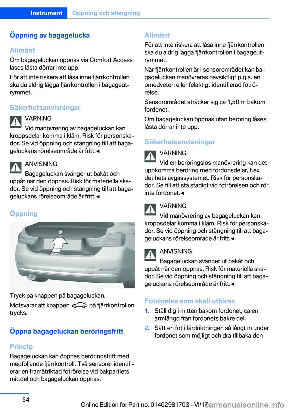 BMW M4 2018  InstruktionsbÖcker (in Swedish) �