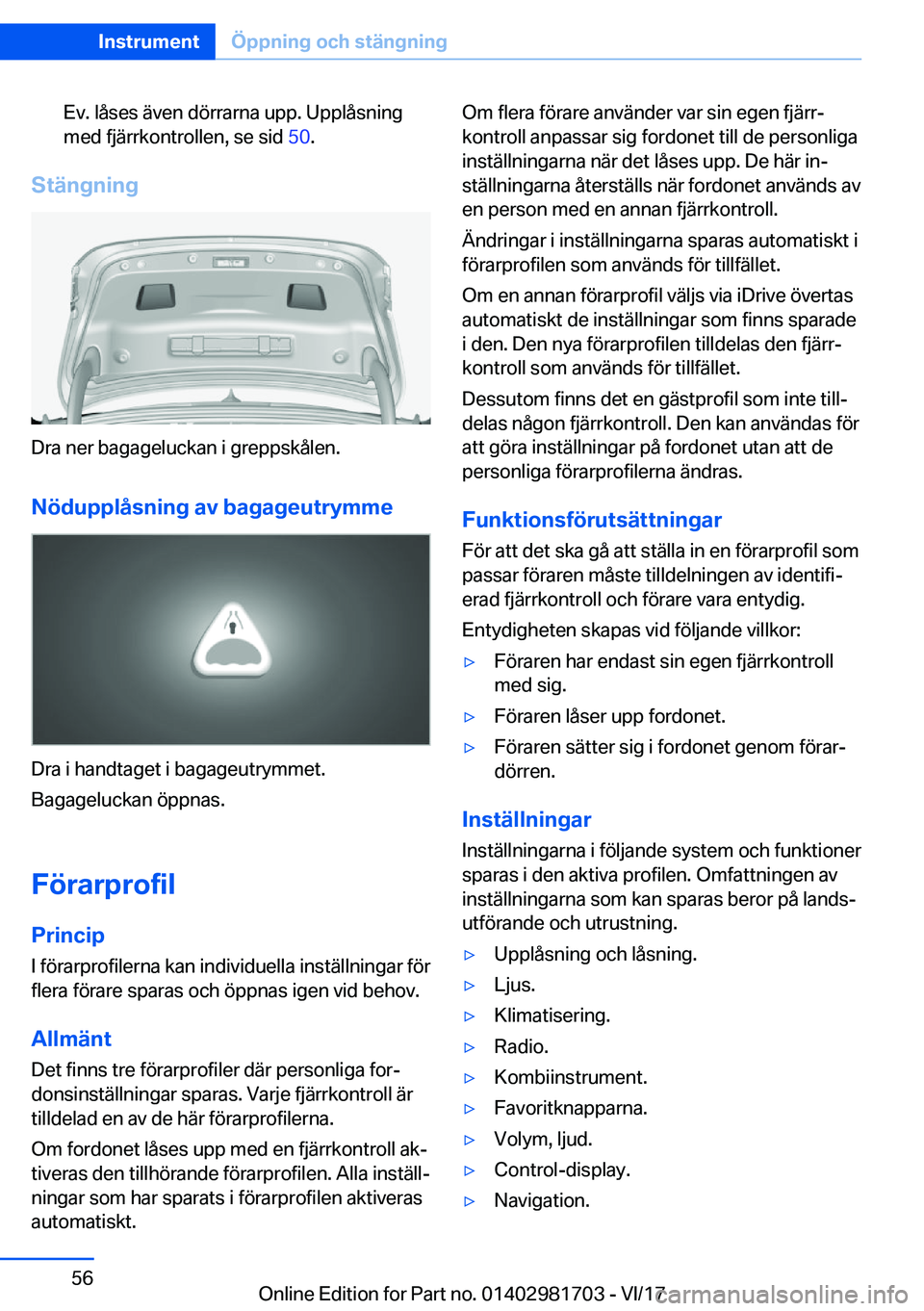 BMW M4 2018  InstruktionsbÖcker (in Swedish) �E�v�.� �l�å�s�e�s� �ä�v�e�n� �d�