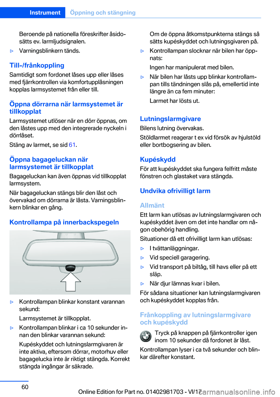 BMW M4 2018  InstruktionsbÖcker (in Swedish) �B�e�r�o�e�n�d�e� �p�å� �n�a�t�i�o�n�e�l�l�a� �f�