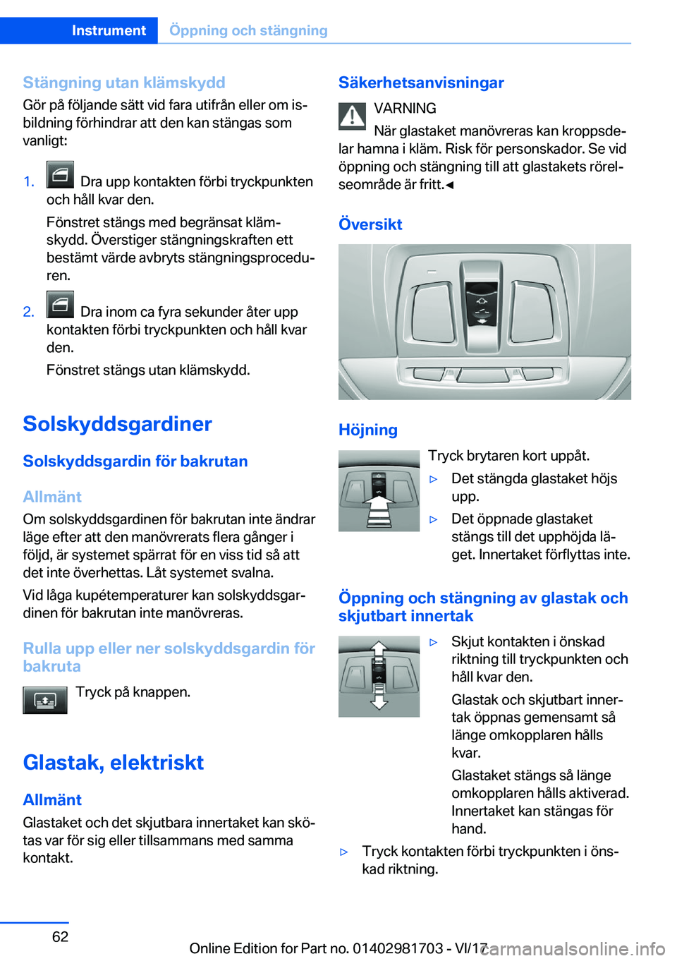 BMW M4 2018  InstruktionsbÖcker (in Swedish) �S�t�ä�n�g�n�i�n�g��u�t�a�n��k�l�ä�m�s�k�y�d�d
�G�