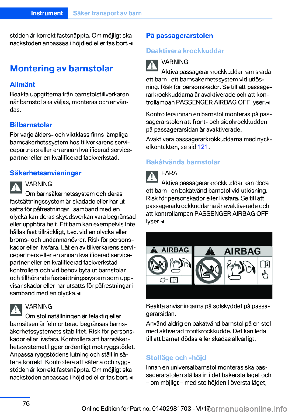BMW M4 2018  InstruktionsbÖcker (in Swedish) �s�t�