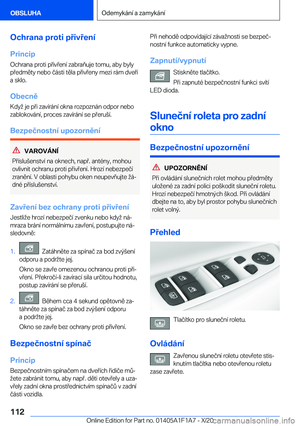 BMW M5 2021  Návod na použití (in Czech) �O�c�h�r�a�n�a��p�r�o�t�i��p�i�v�e�n�