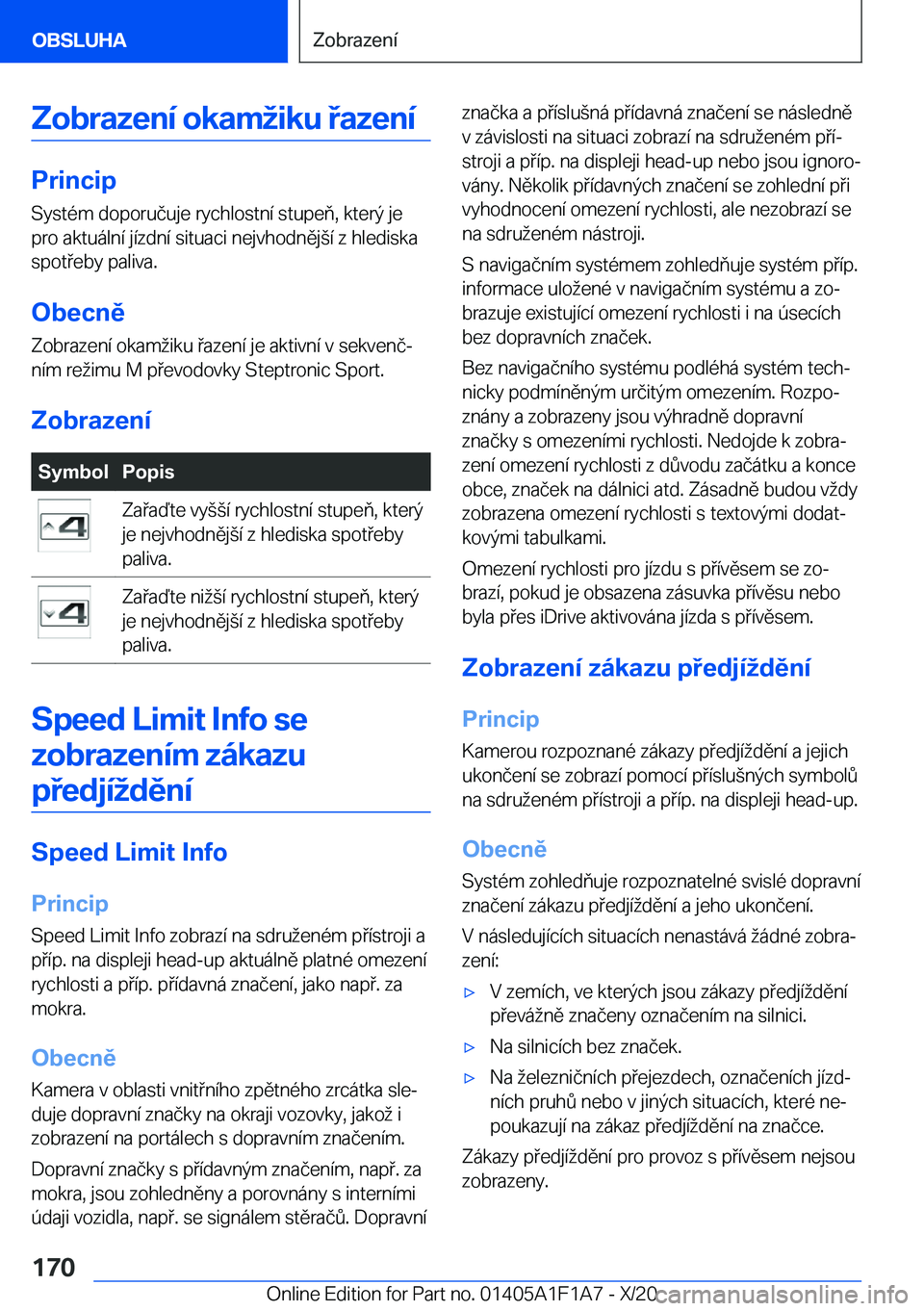 BMW M5 2021  Návod na použití (in Czech) �Z�o�b�r�a�z�e�n�