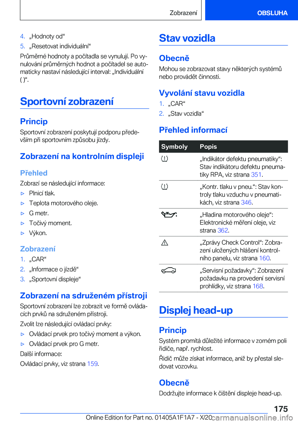 BMW M5 2021  Návod na použití (in Czech) �4�.x�H�o�d�n�o�t�y��o�dv�5�.x�R�e�s�e�t�o�v�a�t��i�n�d�i�v�i�d�u�