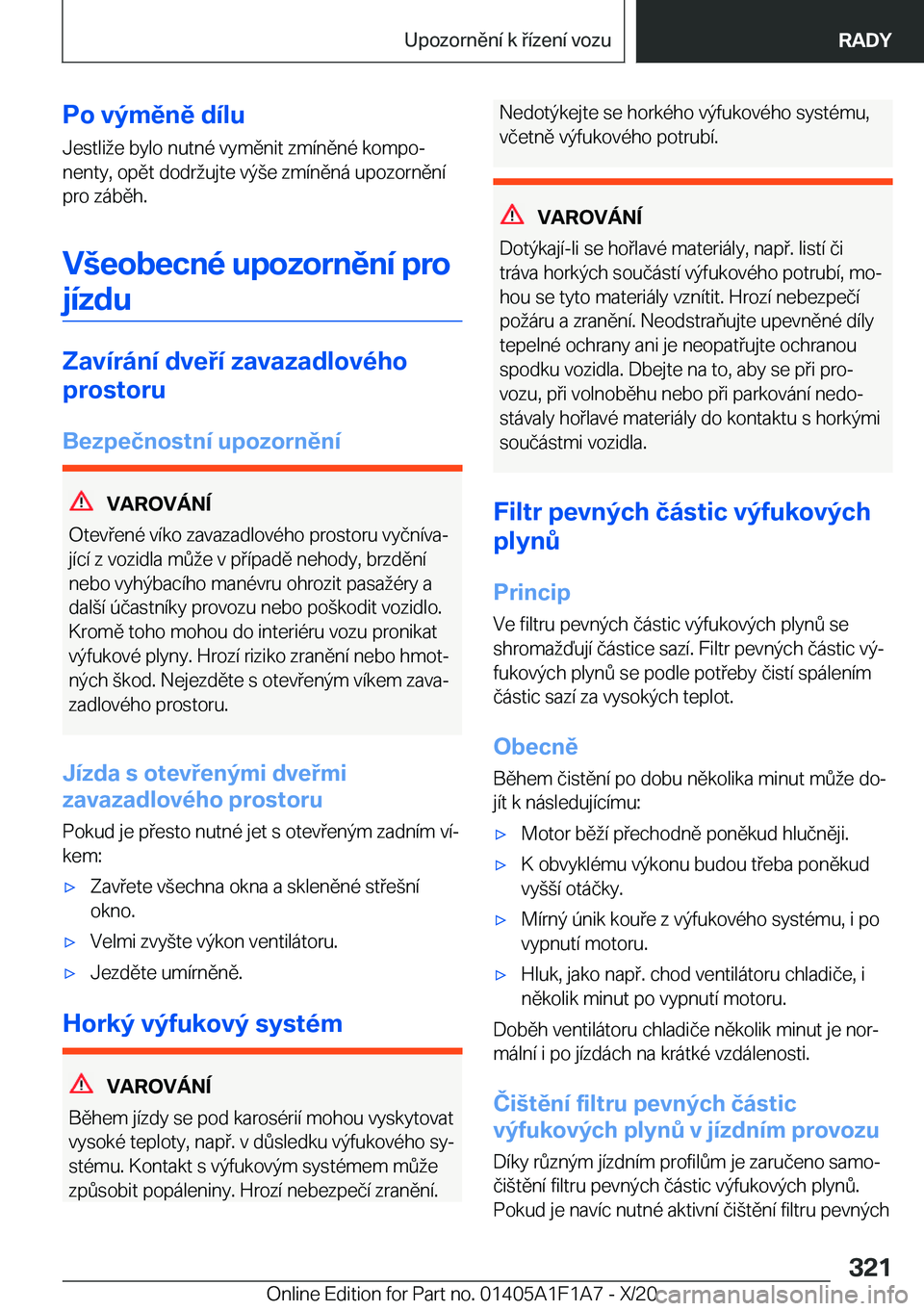 BMW M5 2021  Návod na použití (in Czech) �P�o��v�