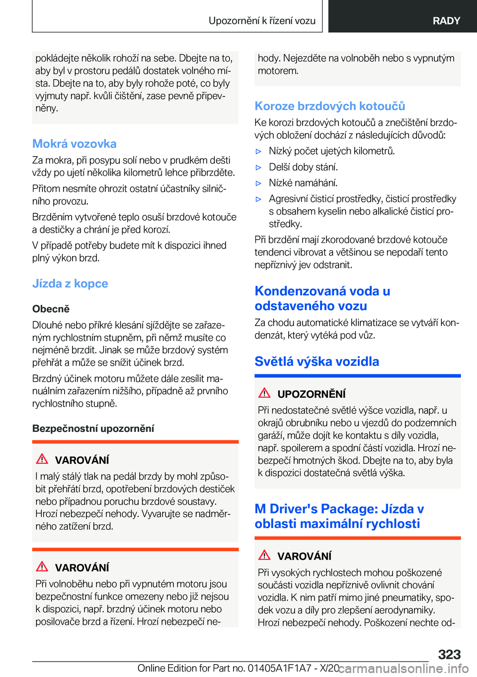 BMW M5 2021  Návod na použití (in Czech) �p�o�k�l�