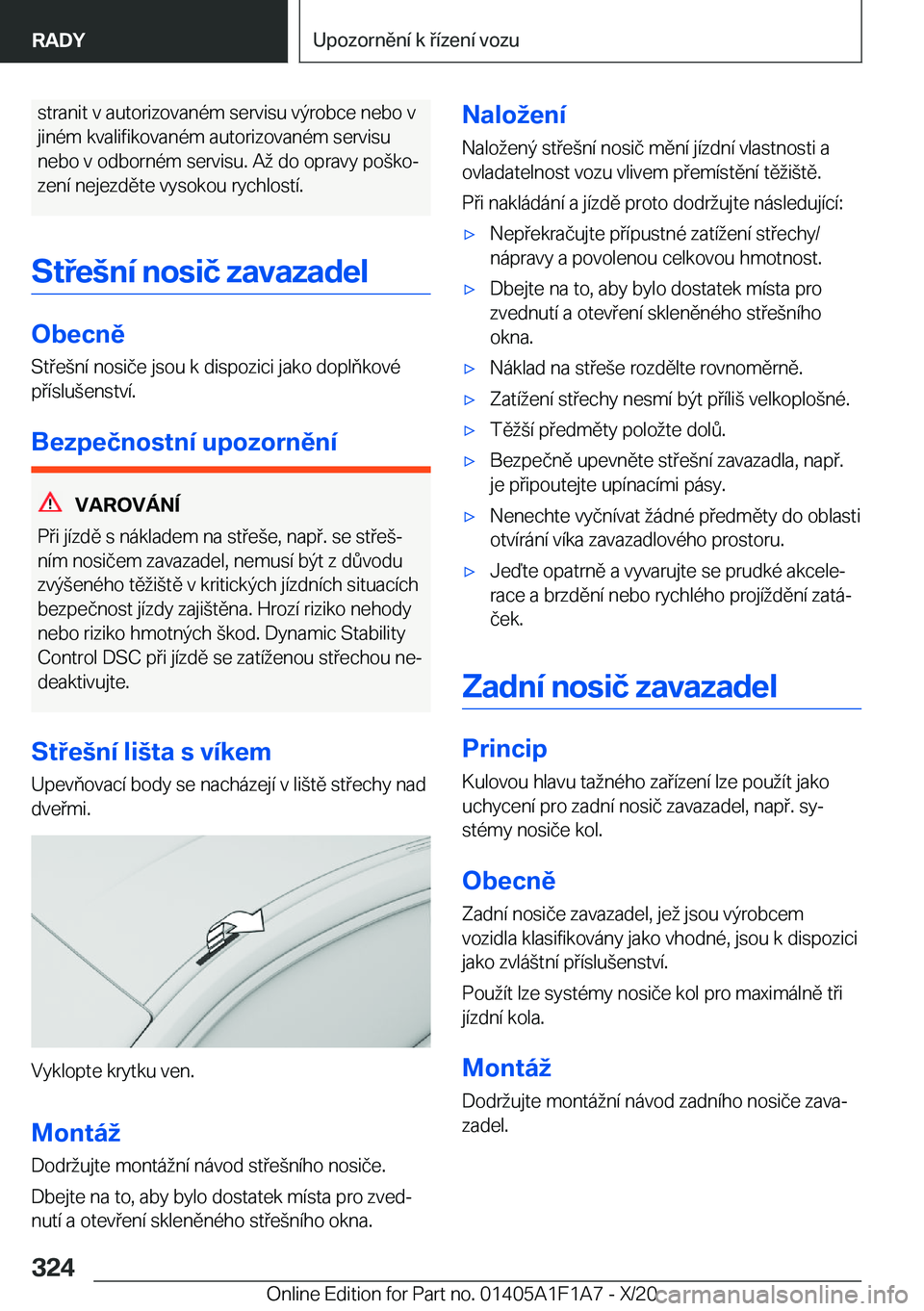 BMW M5 2021  Návod na použití (in Czech) �s�t�r�a�n�i�t��v��a�u�t�o�r�i�z�o�v�a�n�