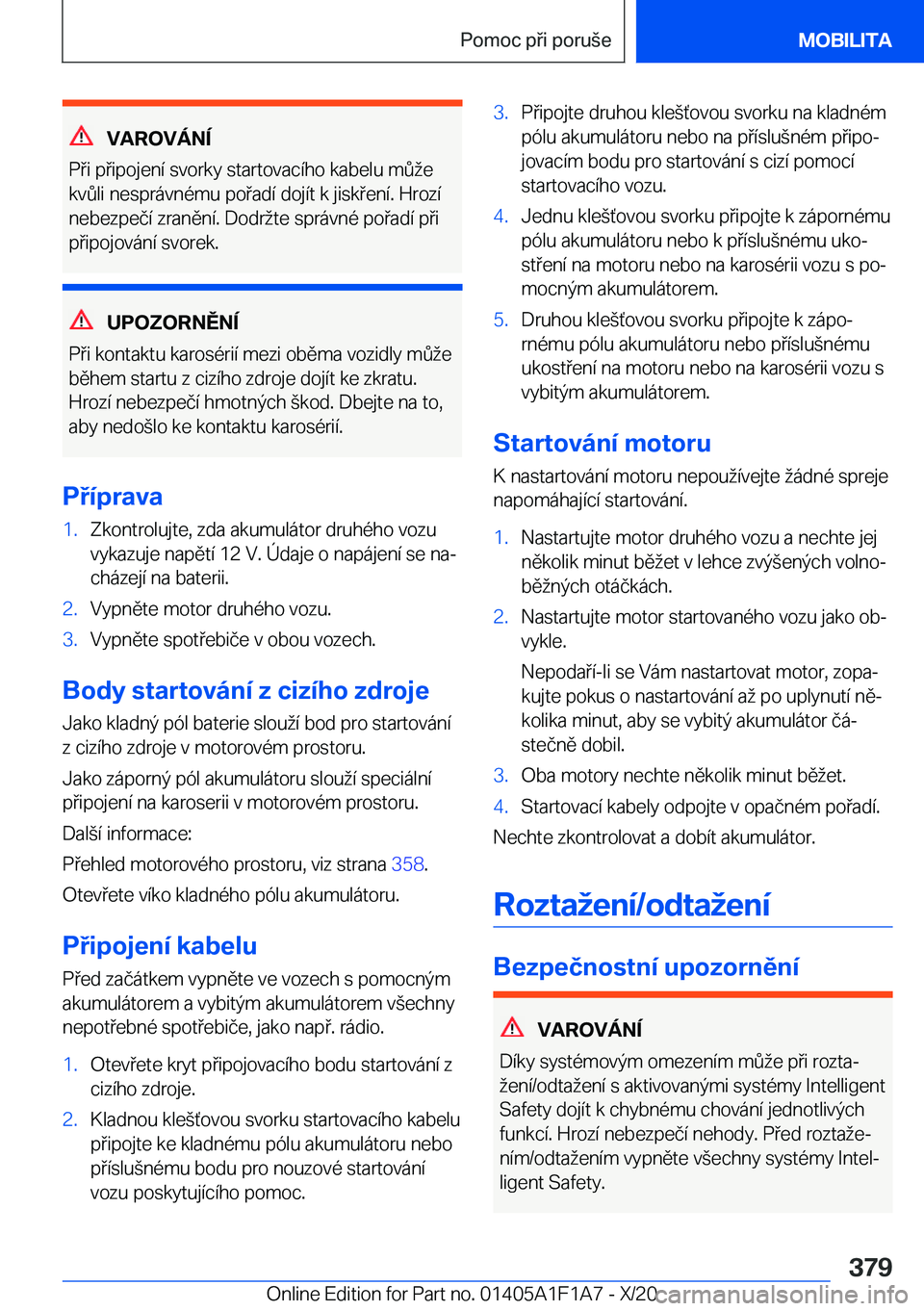 BMW M5 2021  Návod na použití (in Czech) �V�A�R�O�V�