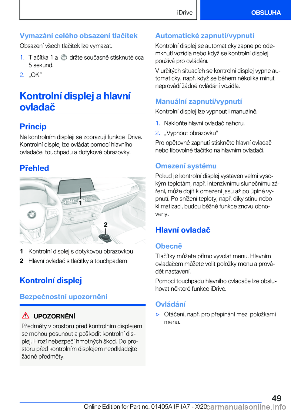 BMW M5 2021  Návod na použití (in Czech) �V�y�m�a�z�