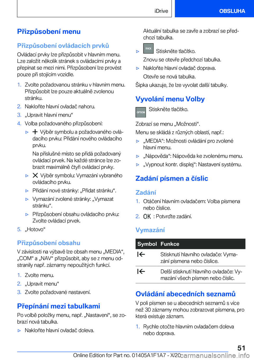BMW M5 2021  Návod na použití (in Czech) �P�i�z�p0�s�o�b�e�n�