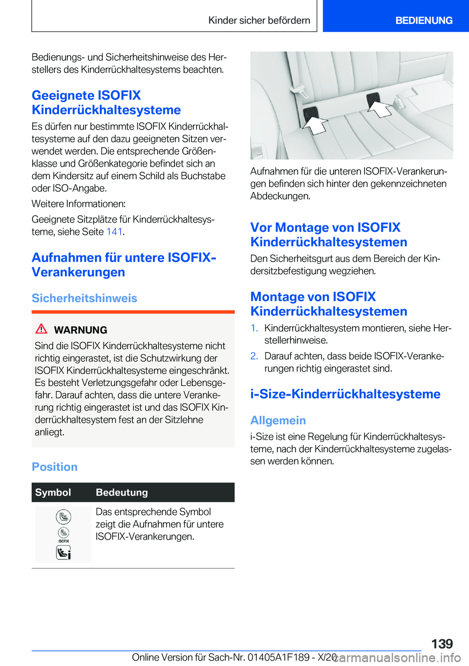 BMW M5 2021  Betriebsanleitungen (in German) �B�e�d�i�e�n�u�n�g�s�-��u�n�d��S�i�c�h�e�r�h�e�i�t�s�h�i�n�w�e�i�s�e��d�e�s��H�e�rj�s�t�e�l�l�e�r�s��d�e�s��K�i�n�d�e�r�r�