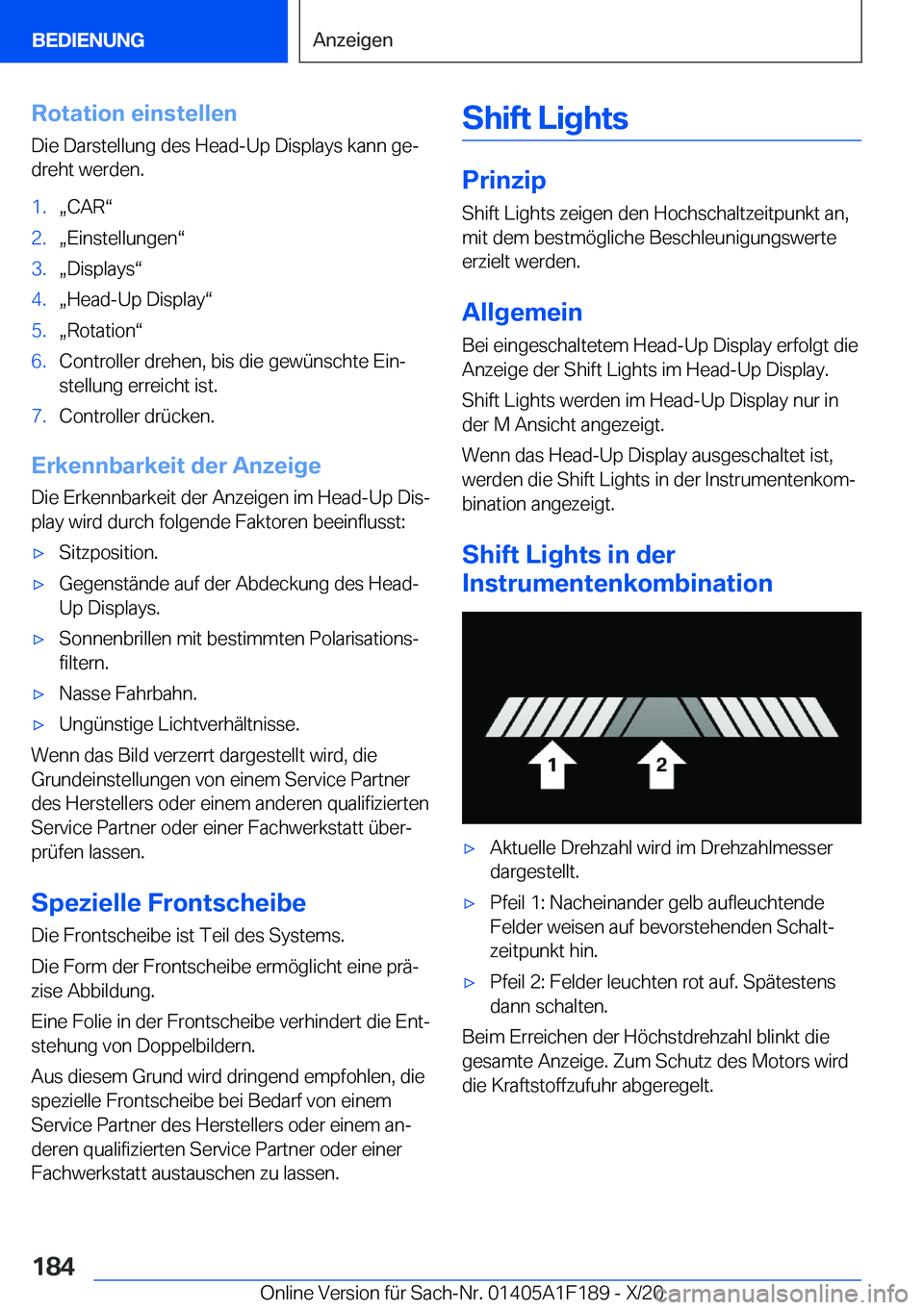 BMW M5 2021  Betriebsanleitungen (in German) �R�o�t�a�t�i�o�n��e�i�n�s�t�e�l�l�e�n
�D�i�e��D�a�r�s�t�e�l�l�u�n�g��d�e�s��H�e�a�d�-�U�p��D�i�s�p�l�a�y�s��k�a�n�n��g�ej �d�r�e�h�t��w�e�r�d�e�n�.�1�.x�C�A�Rv�2�.x�E�i�n�s�t�e�l�l�u�n�g�e