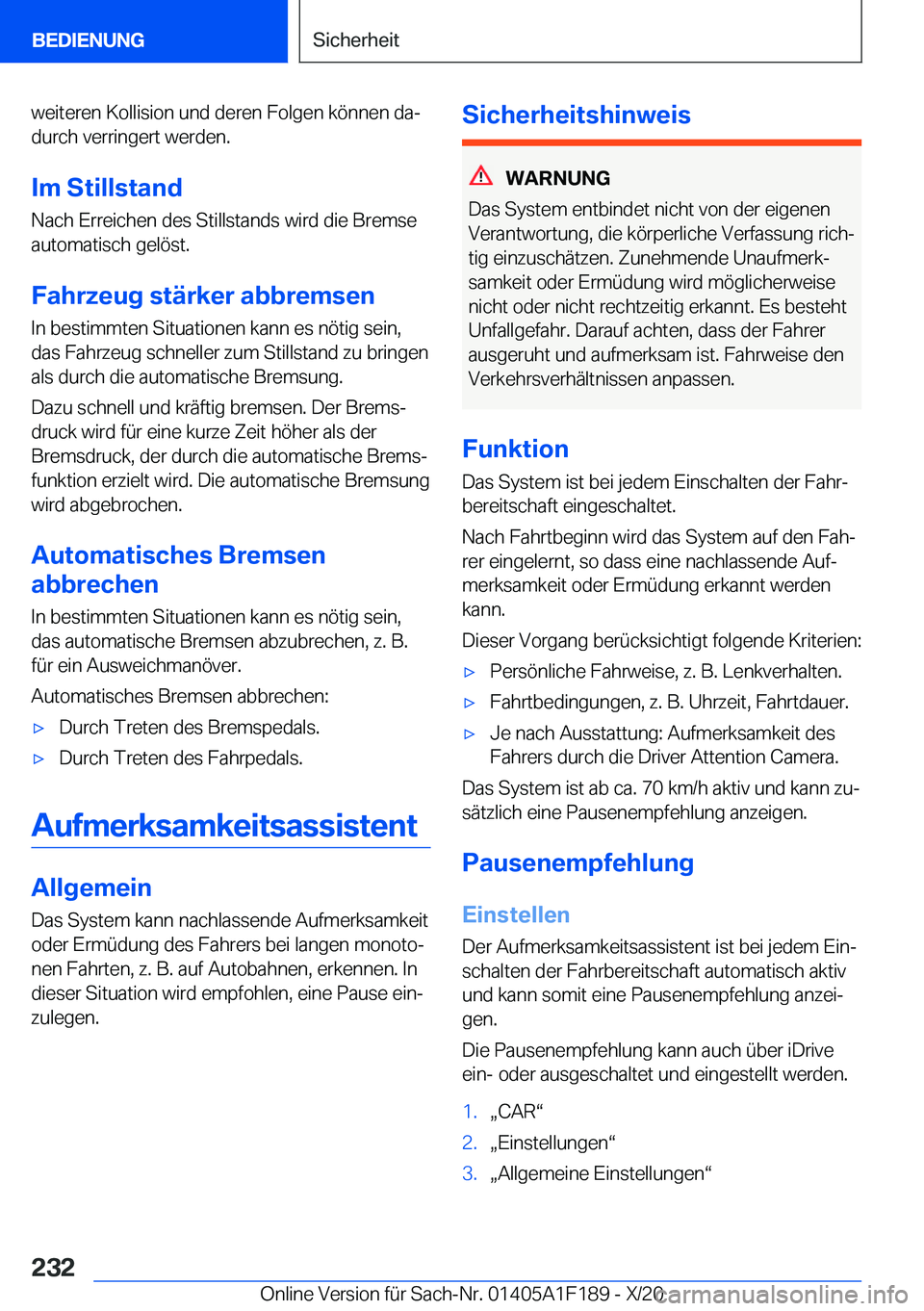BMW M5 2021  Betriebsanleitungen (in German) �w�e�i�t�e�r�e�n��K�o�l�l�i�s�i�o�n��u�n�d��d�e�r�e�n��F�o�l�g�e�n��k�