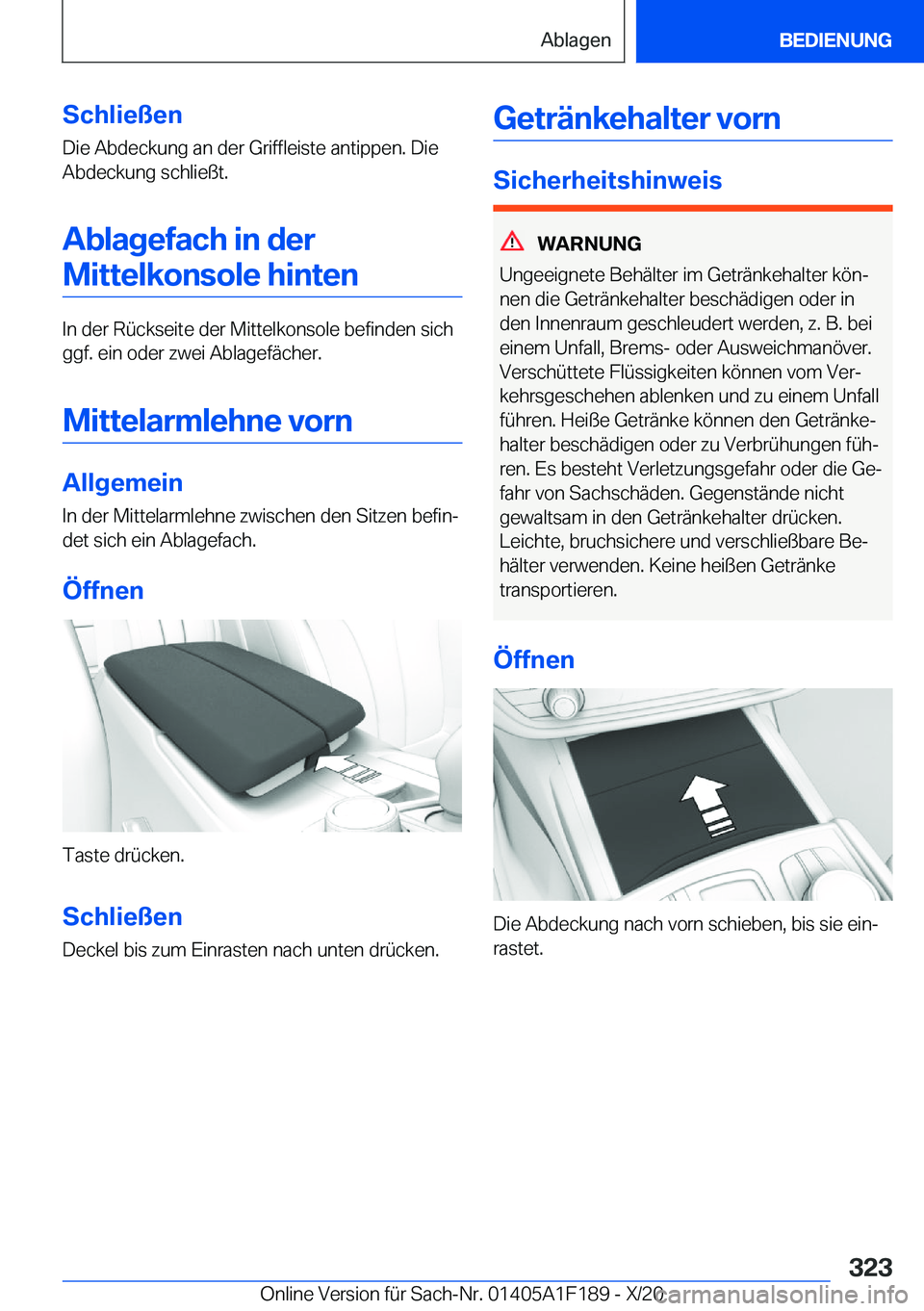 BMW M5 2021  Betriebsanleitungen (in German) �S�c�h�l�i�e�