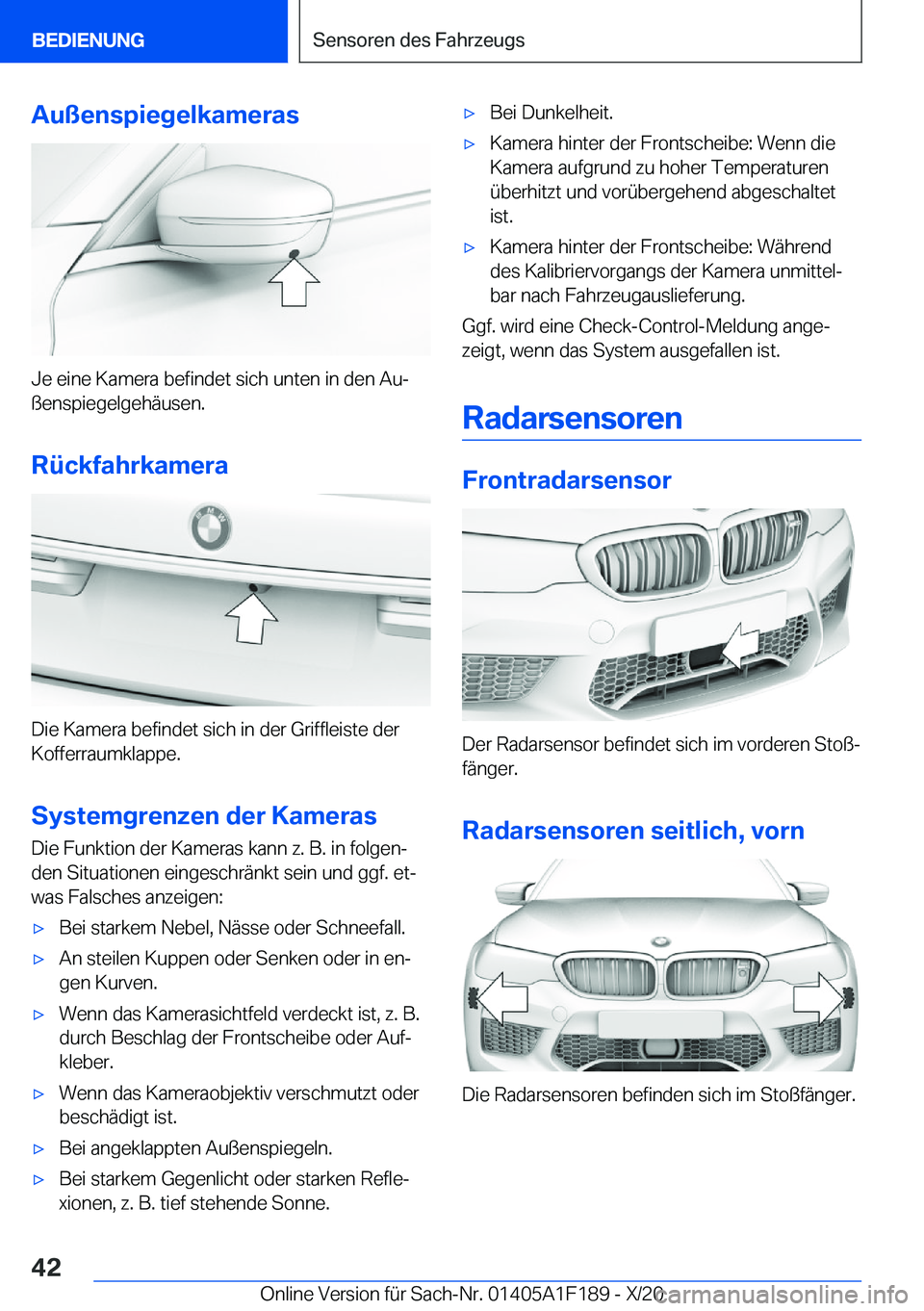BMW M5 2021  Betriebsanleitungen (in German) �A�u�