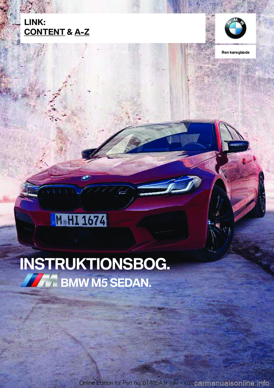 BMW M5 2021  InstruktionsbØger (in Danish) �R�e�n��k�