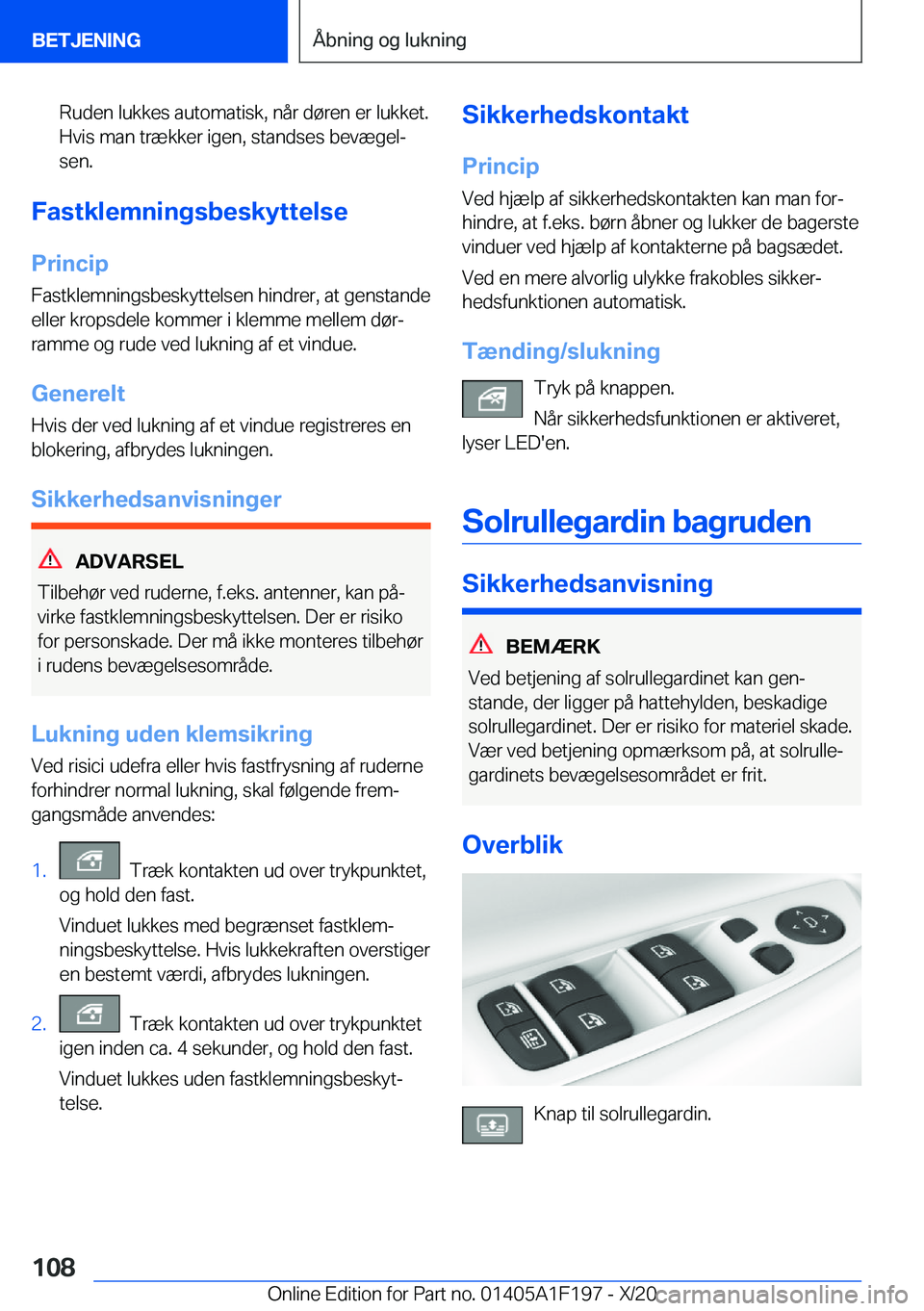 BMW M5 2021  InstruktionsbØger (in Danish) �R�u�d�e�n��l�u�k�k�e�s��a�u�t�o�m�a�t�i�s�k�,��n�å�r��d�