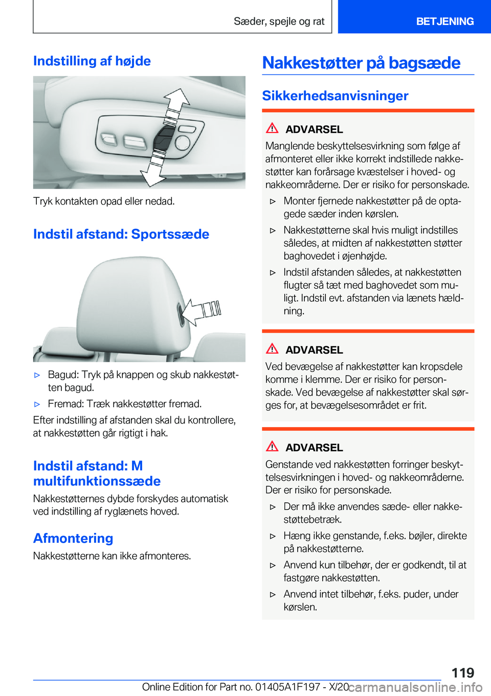 BMW M5 2021  InstruktionsbØger (in Danish) �I�n�d�s�t�i�l�l�i�n�g��a�f��h�