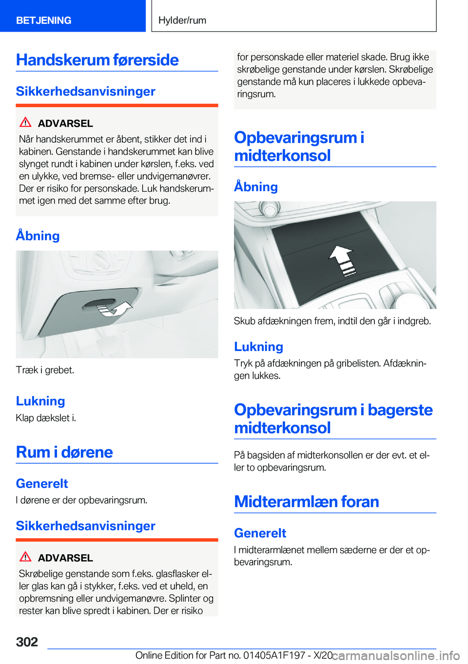 BMW M5 2021  InstruktionsbØger (in Danish) �H�a�n�d�s�k�e�r�u�m��f�
