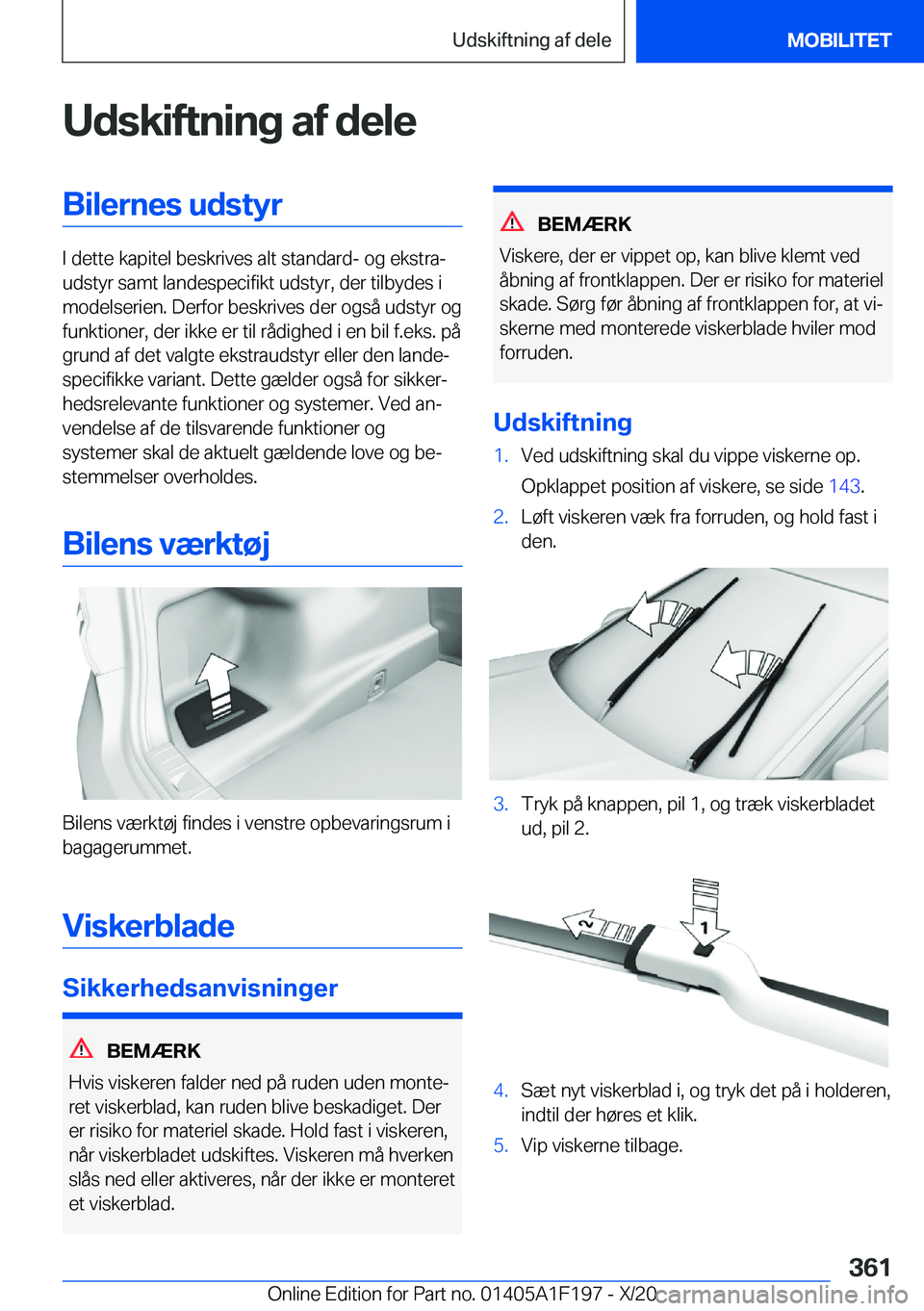 BMW M5 2021  InstruktionsbØger (in Danish) �U�d�s�k�i�f�t�n�i�n�g��a�f��d�e�l�e�B�i�l�e�r�n�e�s��u�d�s�t�y�r
�I��d�e�t�t�e��k�a�p�i�t�e�l��b�e�s�k�r�i�v�e�s��a�l�t��s�t�a�n�d�a�r�d�-��o�g��e�k�s�t�r�aj
�u�d�s�t�y�r��s�a�m�t��l�a�n