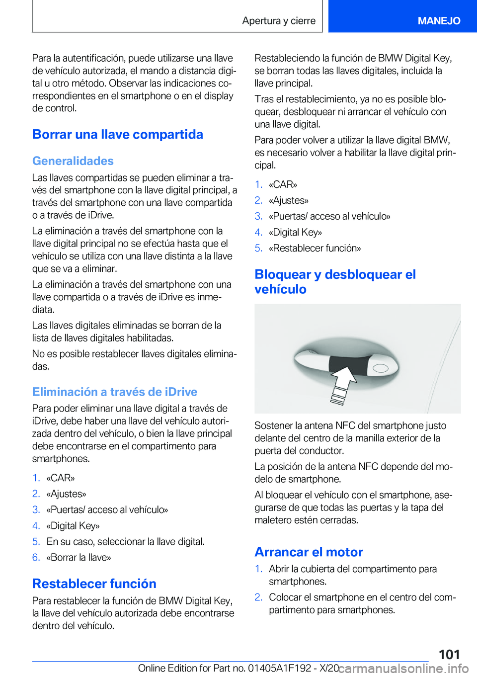 BMW M5 2021  Manuales de Empleo (in Spanish) �P�a�r�a��l�a��a�u�t�e�n�t�i�f�i�c�a�c�i�
