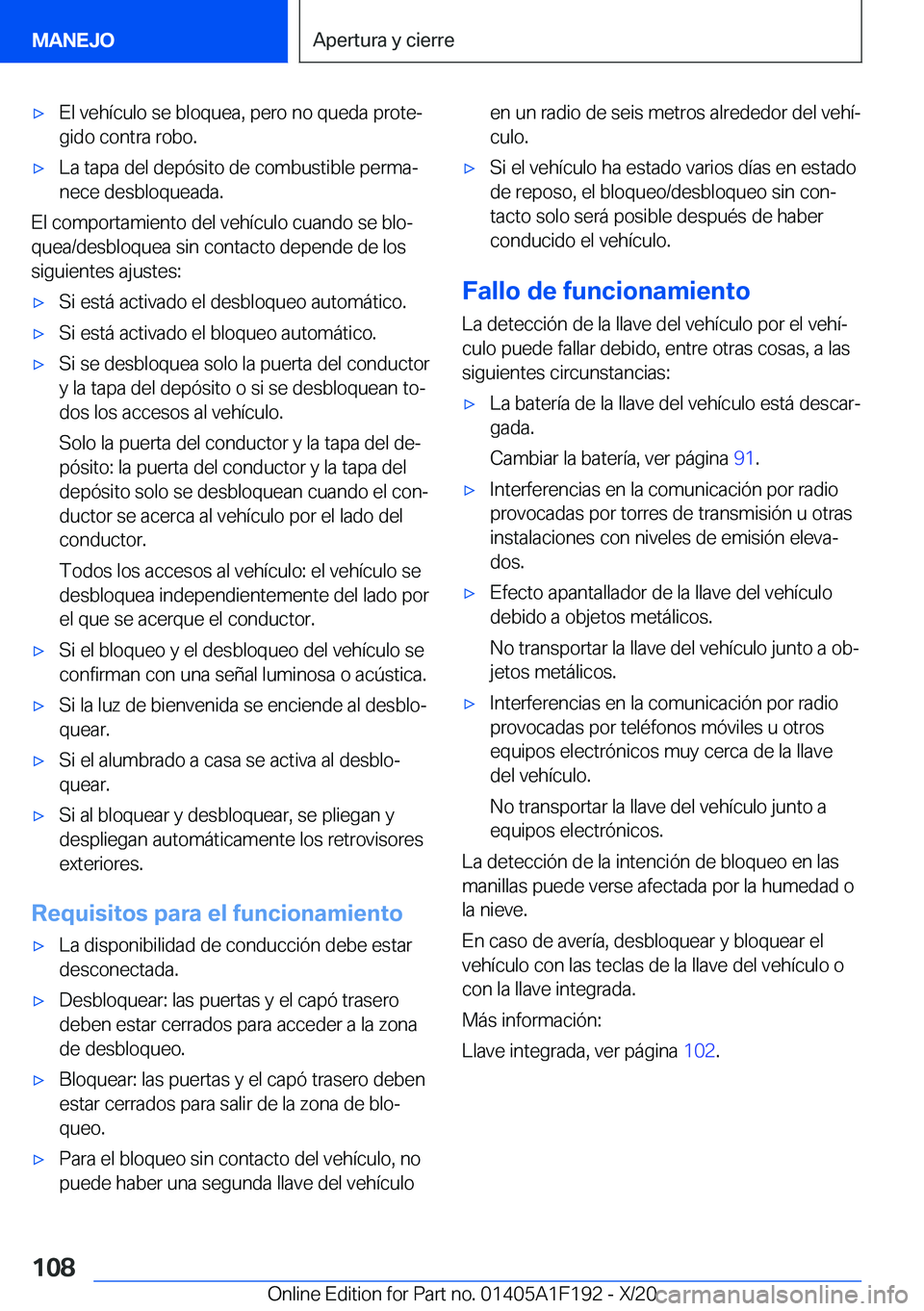 BMW M5 2021  Manuales de Empleo (in Spanish) x�E�l��v�e�h�