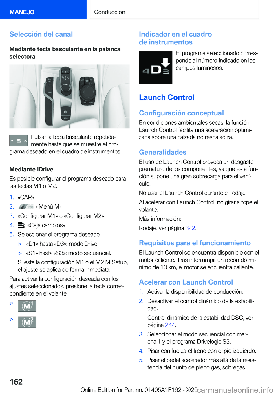 BMW M5 2021  Manuales de Empleo (in Spanish) �S�e�l�e�c�c�i�