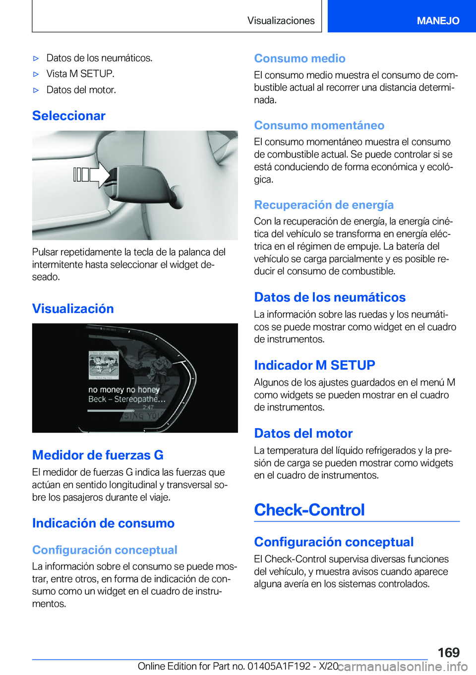 BMW M5 2021  Manuales de Empleo (in Spanish) x�D�a�t�o�s��d�e��l�o�s��n�e�u�m�