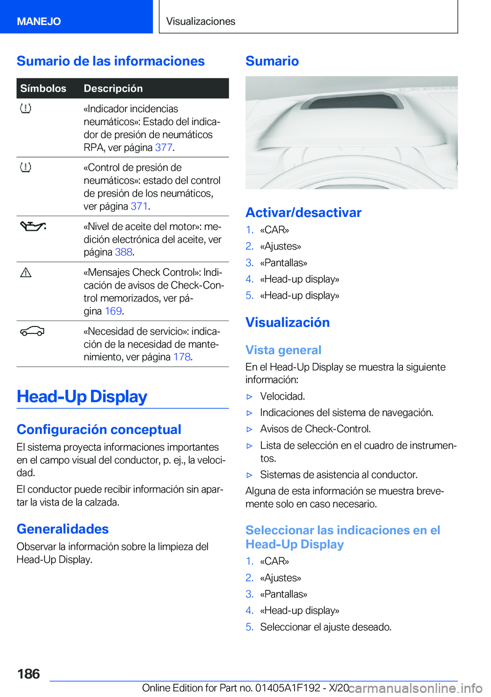 BMW M5 2021  Manuales de Empleo (in Spanish) �S�u�m�a�r�i�o��d�e��l�a�s��i�n�f�o�r�m�a�c�i�o�n�e�s�S�