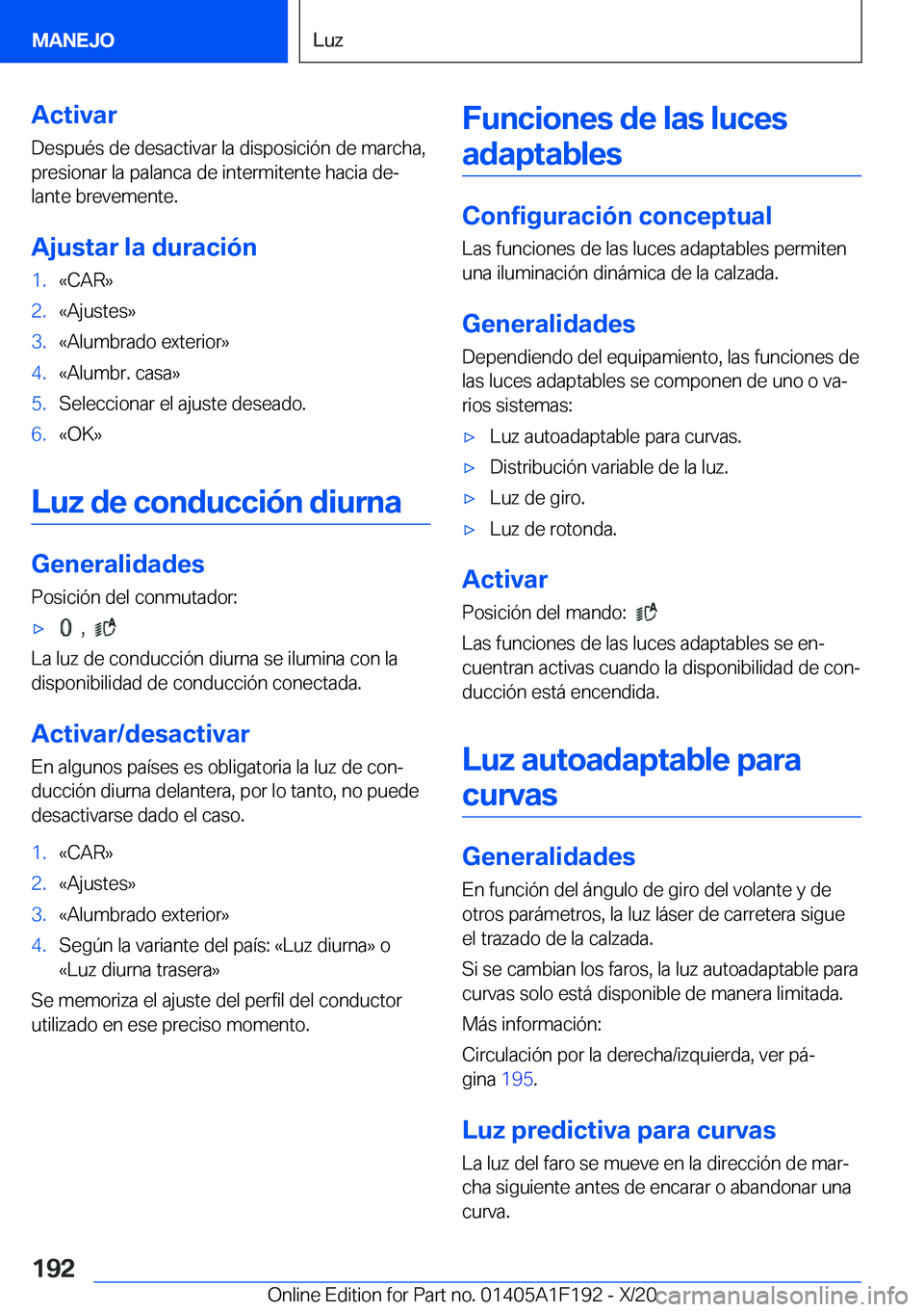 BMW M5 2021  Manuales de Empleo (in Spanish) �A�c�t�i�v�a�r
�D�e�s�p�u�