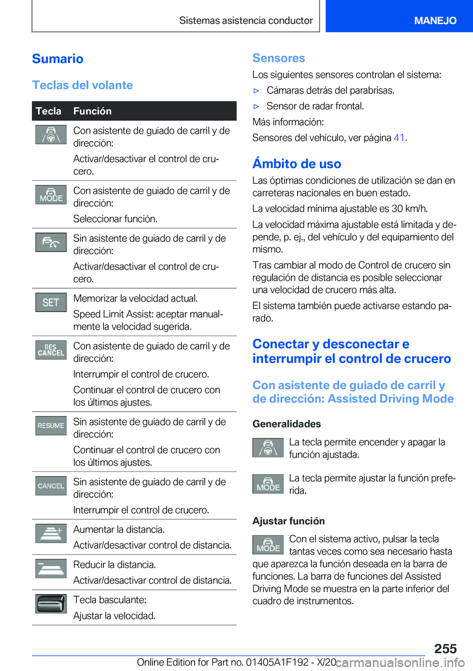 BMW M5 2021  Manuales de Empleo (in Spanish) �S�u�m�a�r�i�o�T�e�c�l�a�s��d�e�l��v�o�l�a�n�t�e�T�e�c�l�a�F�u�n�c�i�