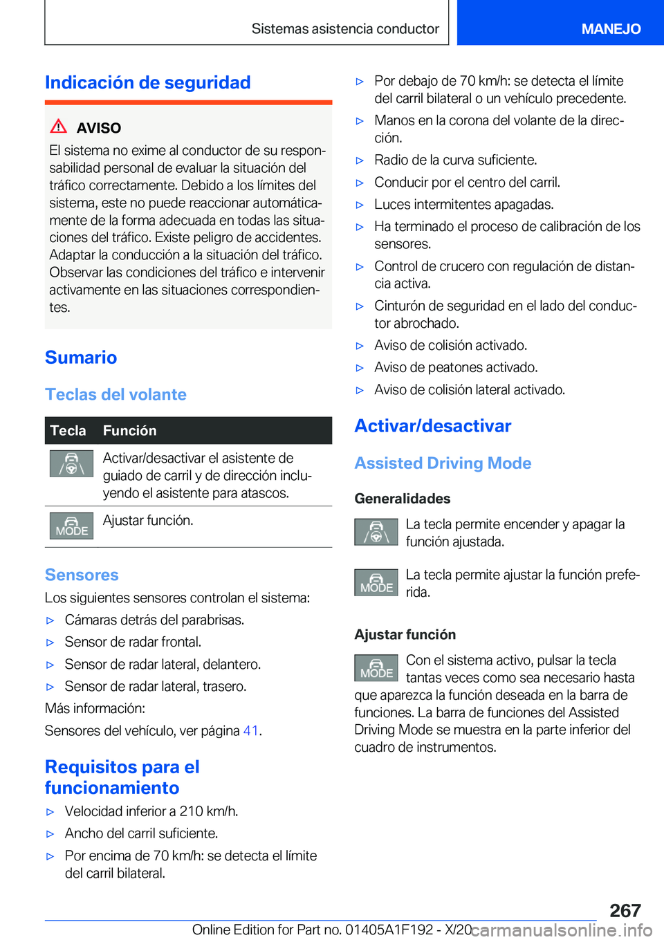 BMW M5 2021  Manuales de Empleo (in Spanish) �I�n�d�i�c�a�c�i�