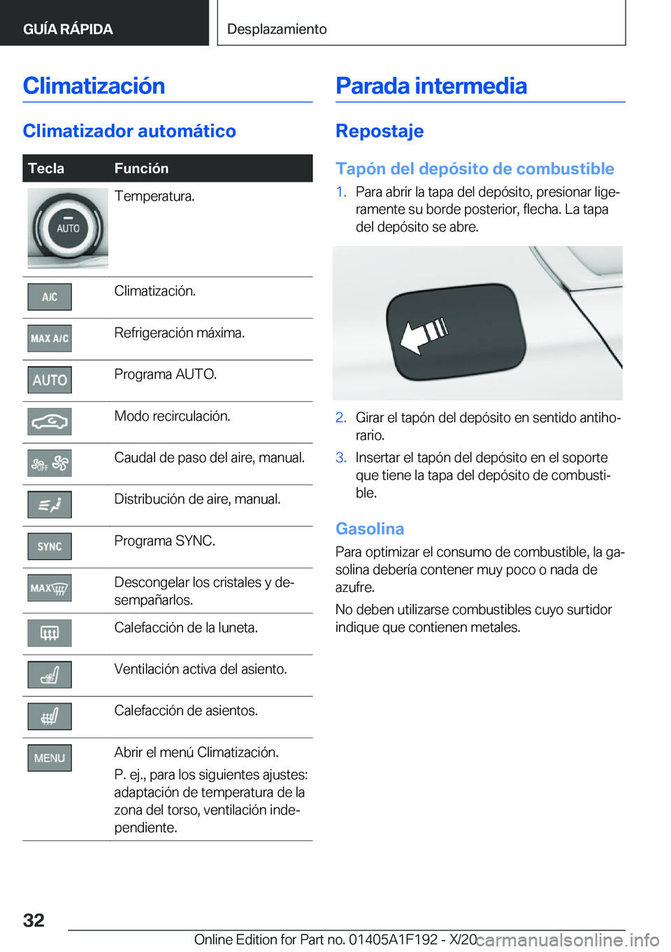 BMW M5 2021  Manuales de Empleo (in Spanish) �C�l�i�m�a�t�i�z�a�c�i�