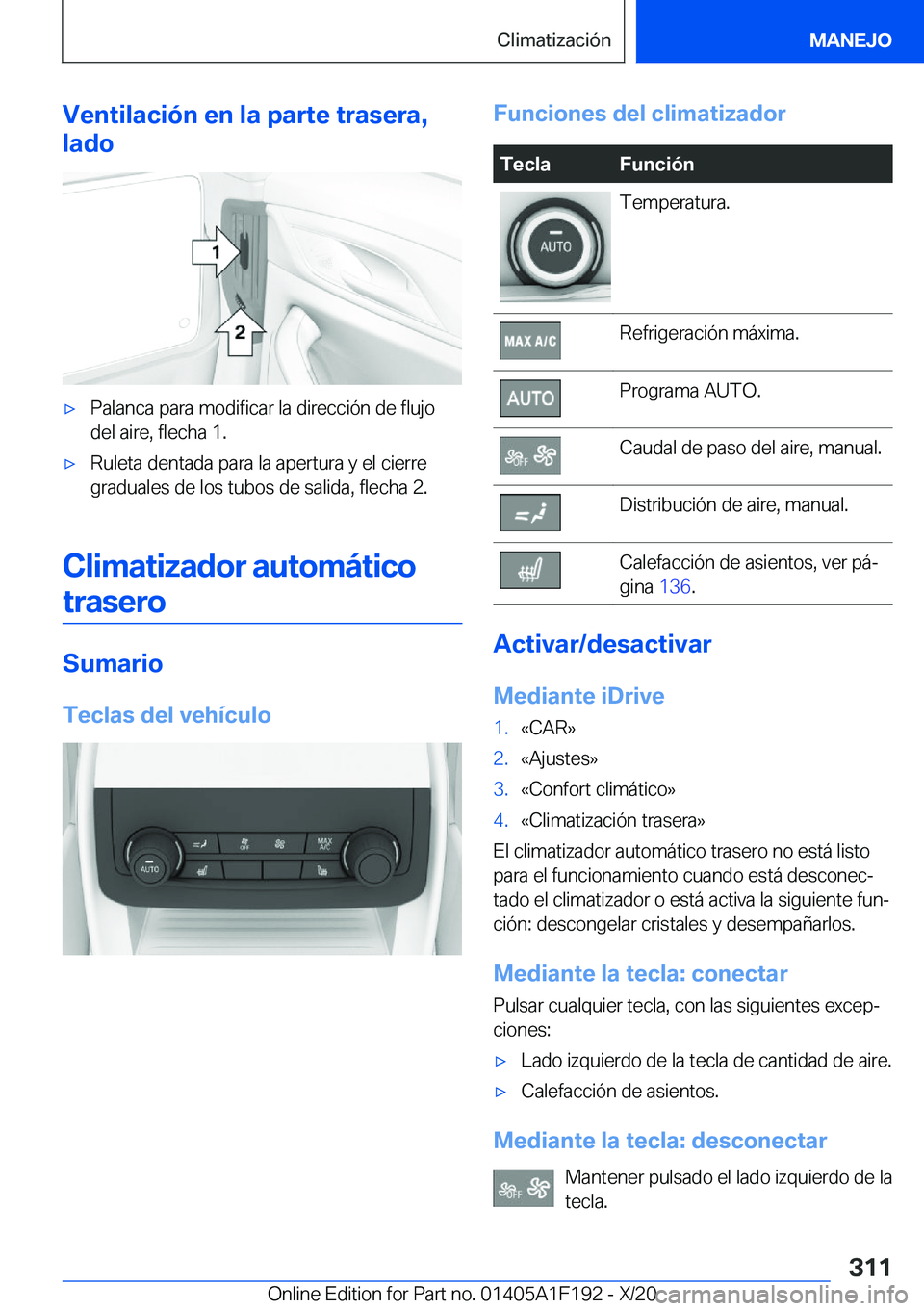 BMW M5 2021  Manuales de Empleo (in Spanish) �V�e�n�t�i�l�a�c�i�