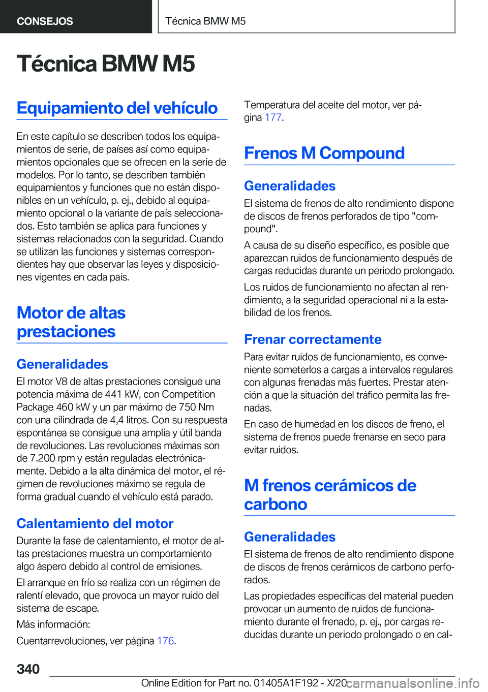 BMW M5 2021  Manuales de Empleo (in Spanish) �T�