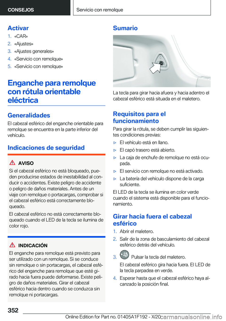 BMW M5 2021  Manuales de Empleo (in Spanish) �A�c�t�i�v�a�r�1�.�«�C�A�R�{�2�.�«�A�j�u�s�t�e�s�{�3�.�«�A�j�u�s�t�e�s��g�e�n�e�r�a�l�e�s�{�4�.�«�S�e�r�v�i�c�i�o��c�o�n��r�e�m�o�l�q�u�e�{�5�.�«�S�e�r�v�i�c�i�o��c�o�n��r�e�m�o�l�q�u�e�{
�E