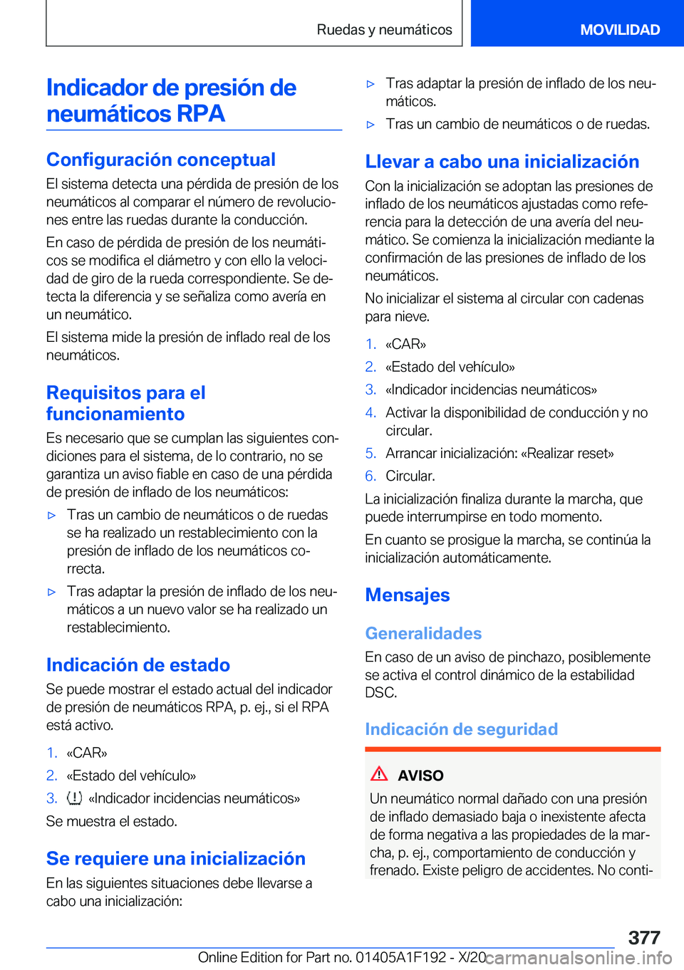 BMW M5 2021  Manuales de Empleo (in Spanish) �I�n�d�i�c�a�d�o�r��d�e��p�r�e�s�i�