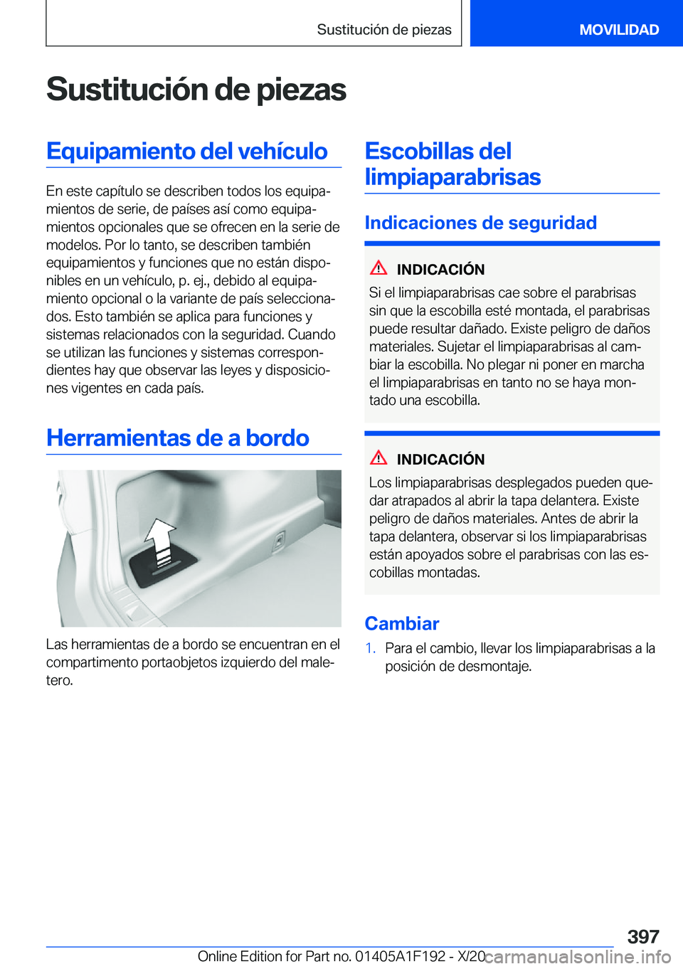 BMW M5 2021  Manuales de Empleo (in Spanish) �S�u�s�t�i�t�u�c�i�