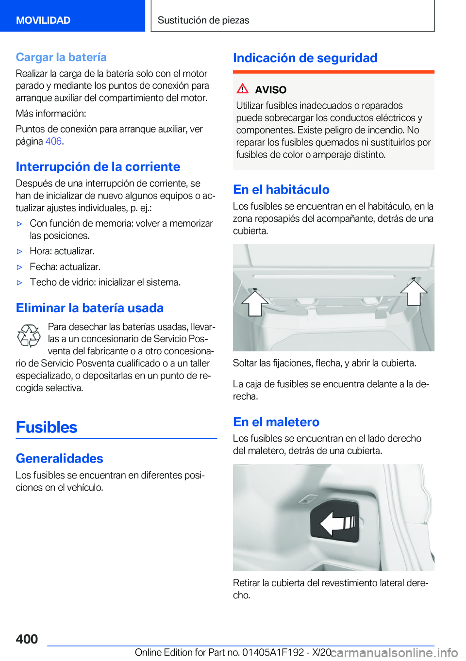 BMW M5 2021  Manuales de Empleo (in Spanish) �C�a�r�g�a�r��l�a��b�a�t�e�r�