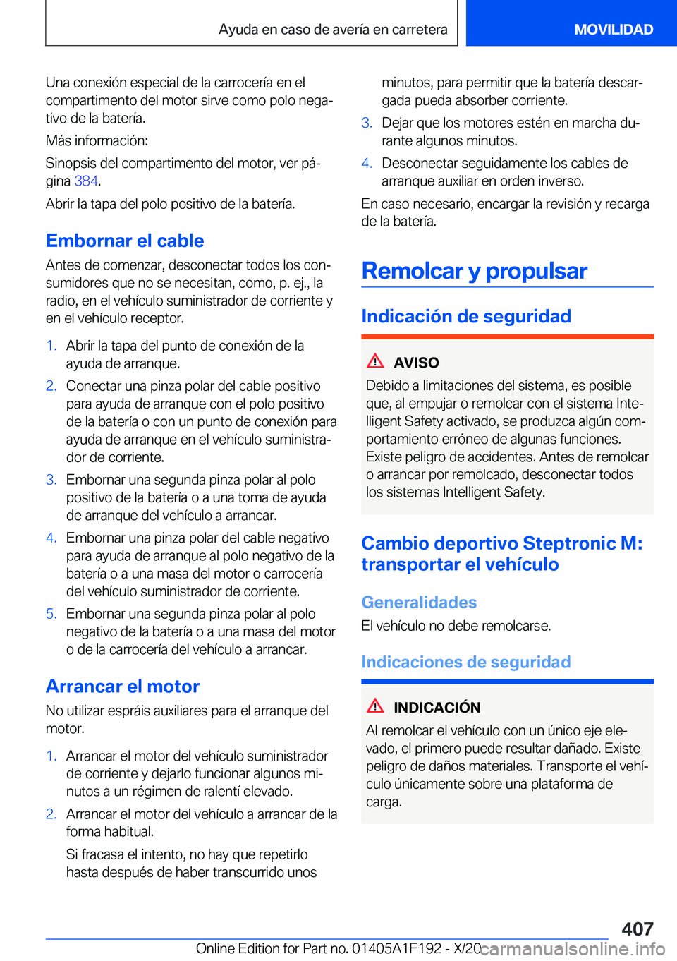 BMW M5 2021  Manuales de Empleo (in Spanish) �U�n�a��c�o�n�e�x�i�