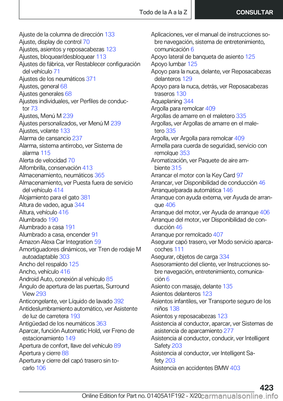 BMW M5 2021  Manuales de Empleo (in Spanish) �A�j�u�s�t�e��d�e��l�a��c�o�l�u�m�n�a��d�e��d�i�r�e�c�c�i�