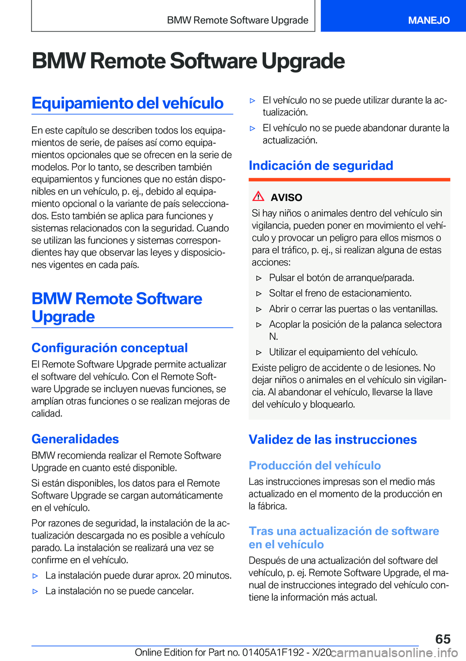 BMW M5 2021  Manuales de Empleo (in Spanish) �B�M�W��R�e�m�o�t�e��S�o�f�t�w�a�r�e��U�p�g�r�a�d�e�E�q�u�i�p�a�m�i�e�n�t�o��d�e�l��v�e�h�