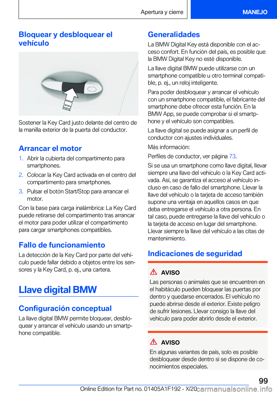 BMW M5 2021  Manuales de Empleo (in Spanish) �B�l�o�q�u�e�a�r��y��d�e�s�b�l�o�q�u�e�a�r��e�l
�v�e�h�