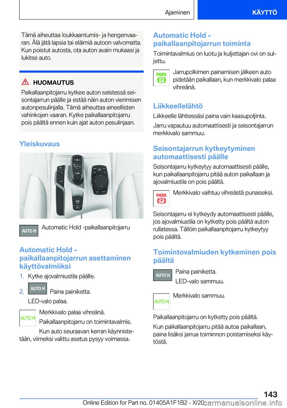 BMW M5 2021  Omistajan Käsikirja (in Finnish) �T�