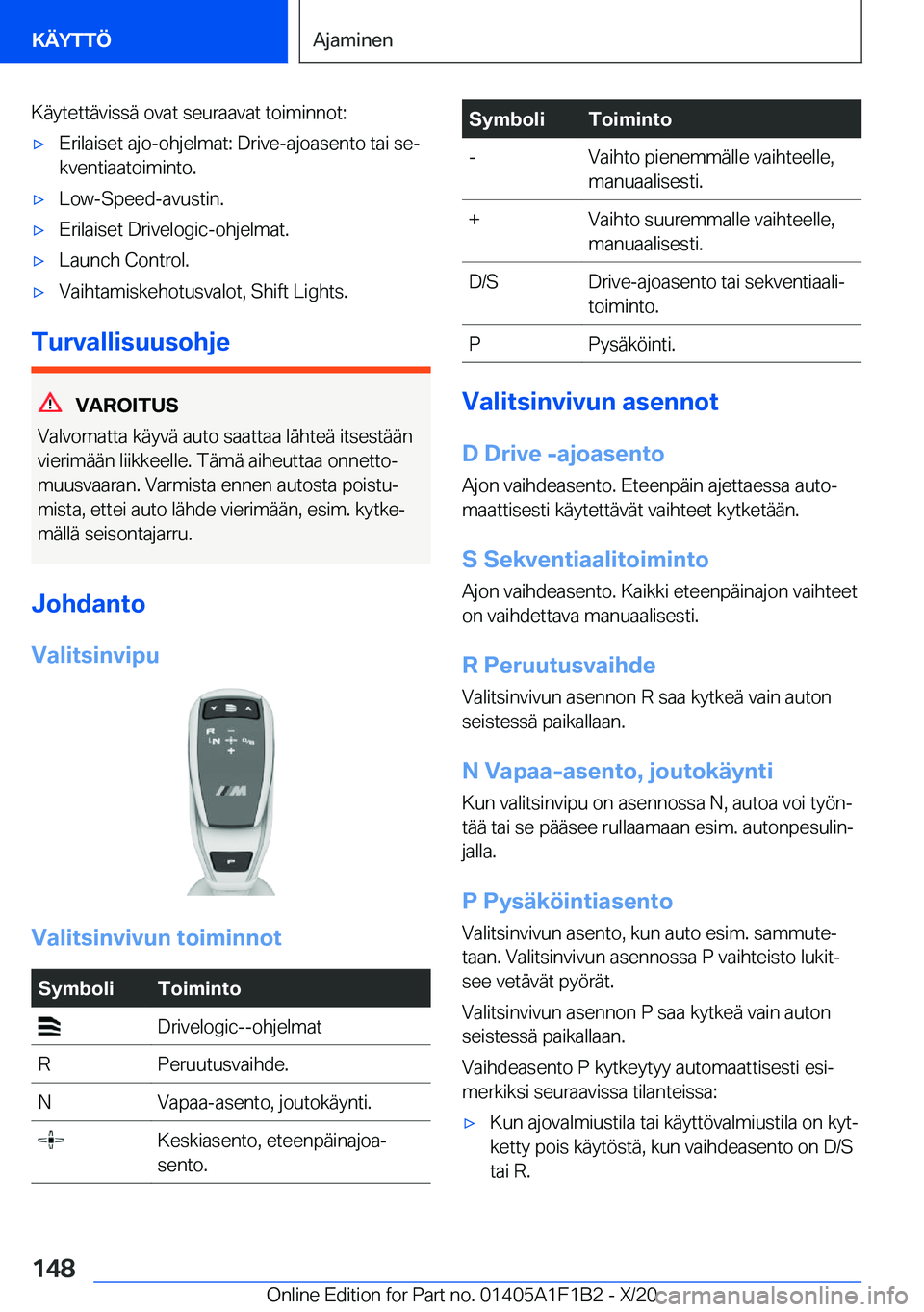 BMW M5 2021  Omistajan Käsikirja (in Finnish) �K�