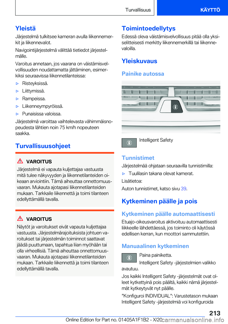 BMW M5 2021  Omistajan Käsikirja (in Finnish) �Y�l�e�i�s�t�