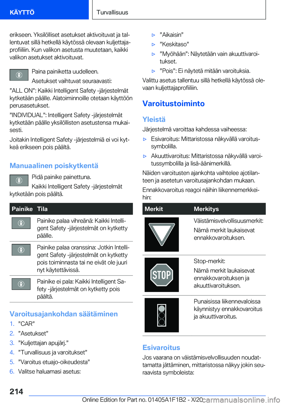 BMW M5 2021  Omistajan Käsikirja (in Finnish) �e�r�i�k�s�e�e�n�.��Y�k�s�i�l�