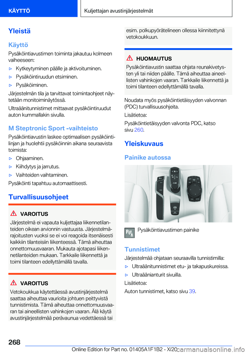 BMW M5 2021  Omistajan Käsikirja (in Finnish) �Y�l�e�i�s�t�