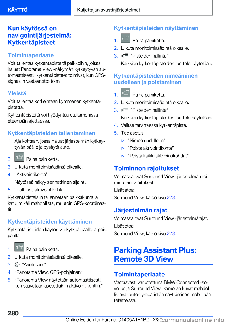 BMW M5 2021  Omistajan Käsikirja (in Finnish) �K�u�n��k�