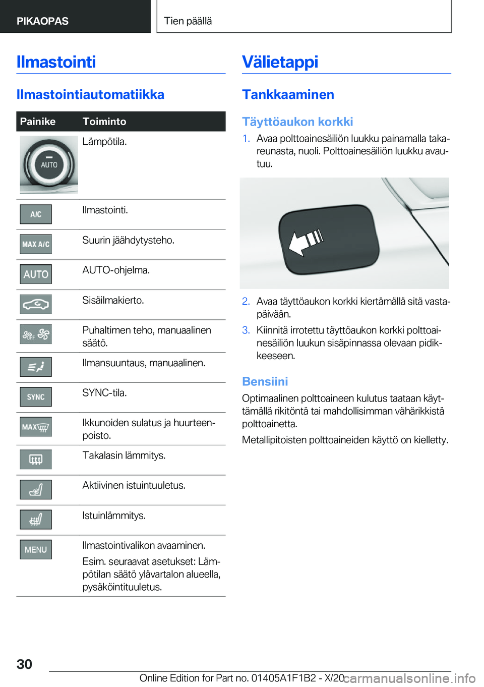 BMW M5 2021  Omistajan Käsikirja (in Finnish) �I�l�m�a�s�t�o�i�n�t�i
�I�l�m�a�s�t�o�i�n�t�i�a�u�t�o�m�a�t�i�i�k�k�a
�P�a�i�n�i�k�e�T�o�i�m�i�n�t�o�L�